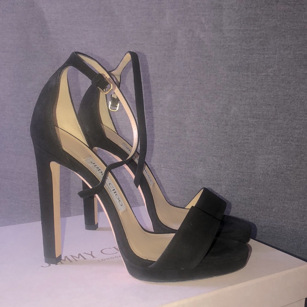 Jimmy Choo Misty sandal pumps black suede size 6